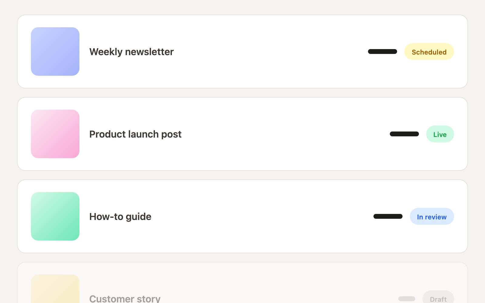 Content engine — pseudo-UX preview