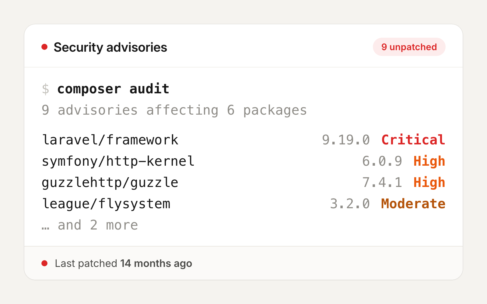 Security vulnerabilities accumulate — pseudo-UX preview