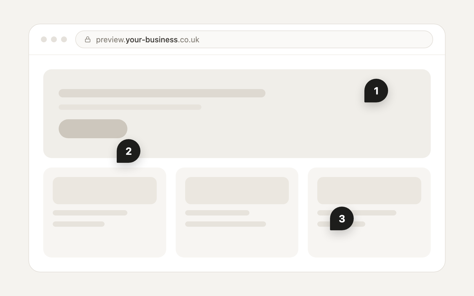 Step 02: We Build, You Review — pseudo-UX preview